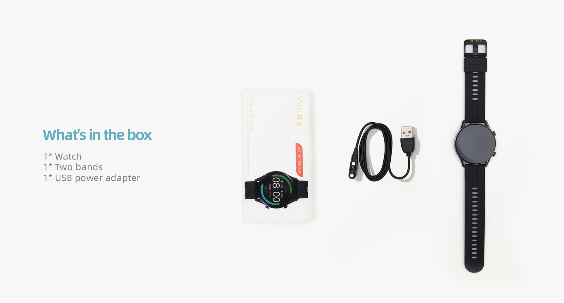 IMILAB W12 Smartwatch Bluetooth Fitness Tracker Heart Rate Waterproof