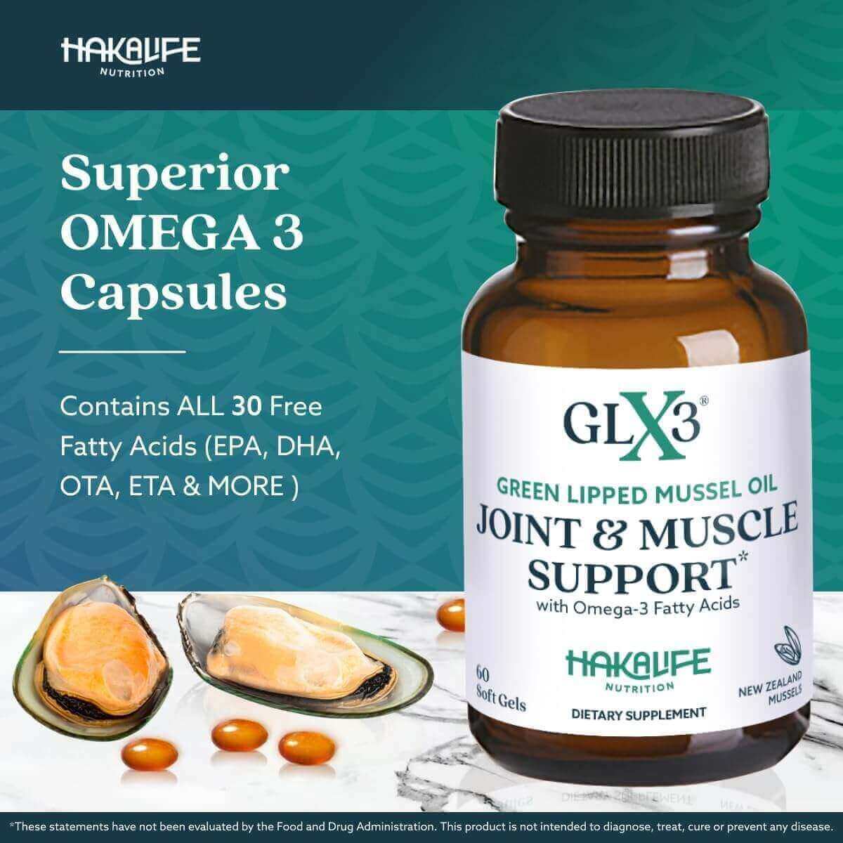 GLX3 - Extra Strength Green Lipped Mussel Oil