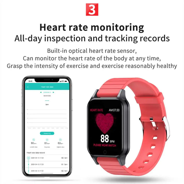 T96 Smartwatch Body Temperature Heart Rate Blood Pressure Tracker