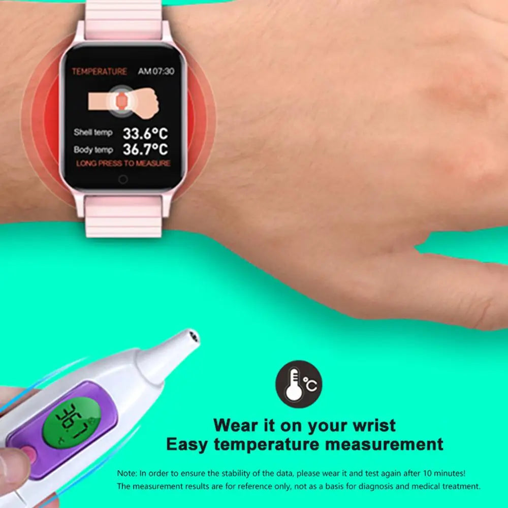 T96 Smartwatch Body Temperature Heart Rate Blood Pressure Tracker