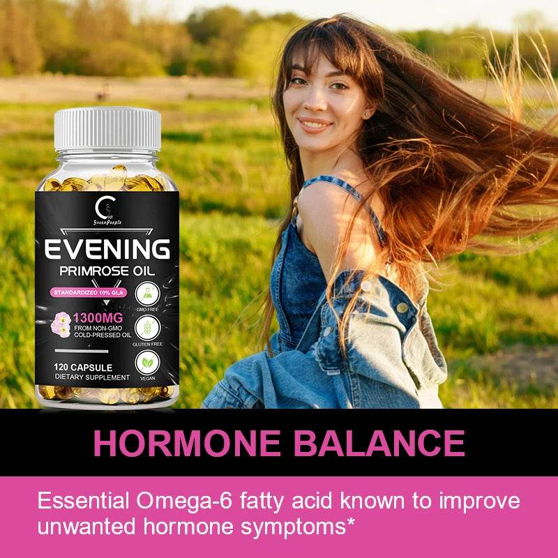 Evening Primrose Oil Capsules for Skin and Cardiovascular Health Support