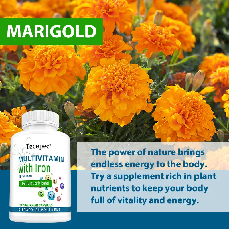 Multivitamin Supplement with Iron Zinc Calcium for Overall Health Support