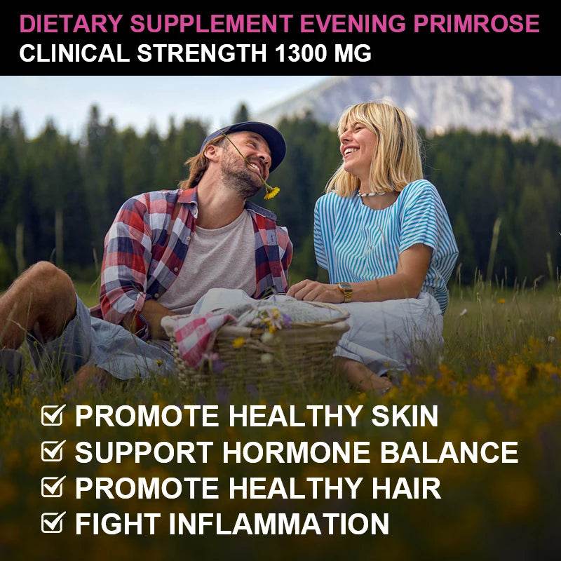 Evening Primrose Oil Capsules for Skin and Cardiovascular Health Support