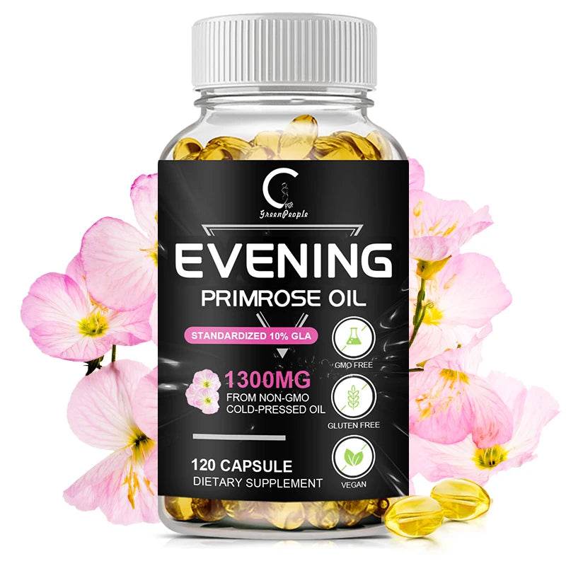 Evening Primrose Oil Capsules for Skin and Cardiovascular Health Support