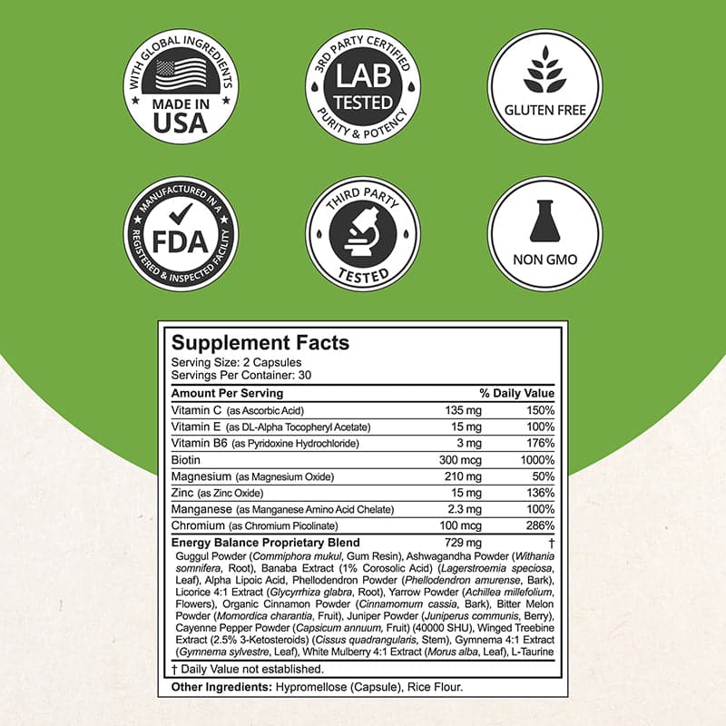 Blood Sugar Supplement Advanced Formula for Energy Immunity Overall Health