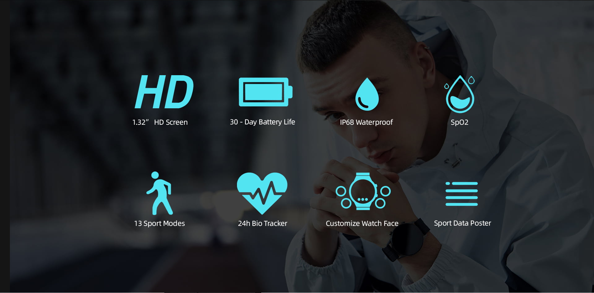 IMILAB W12 Smartwatch Bluetooth Fitness Tracker Heart Rate Waterproof