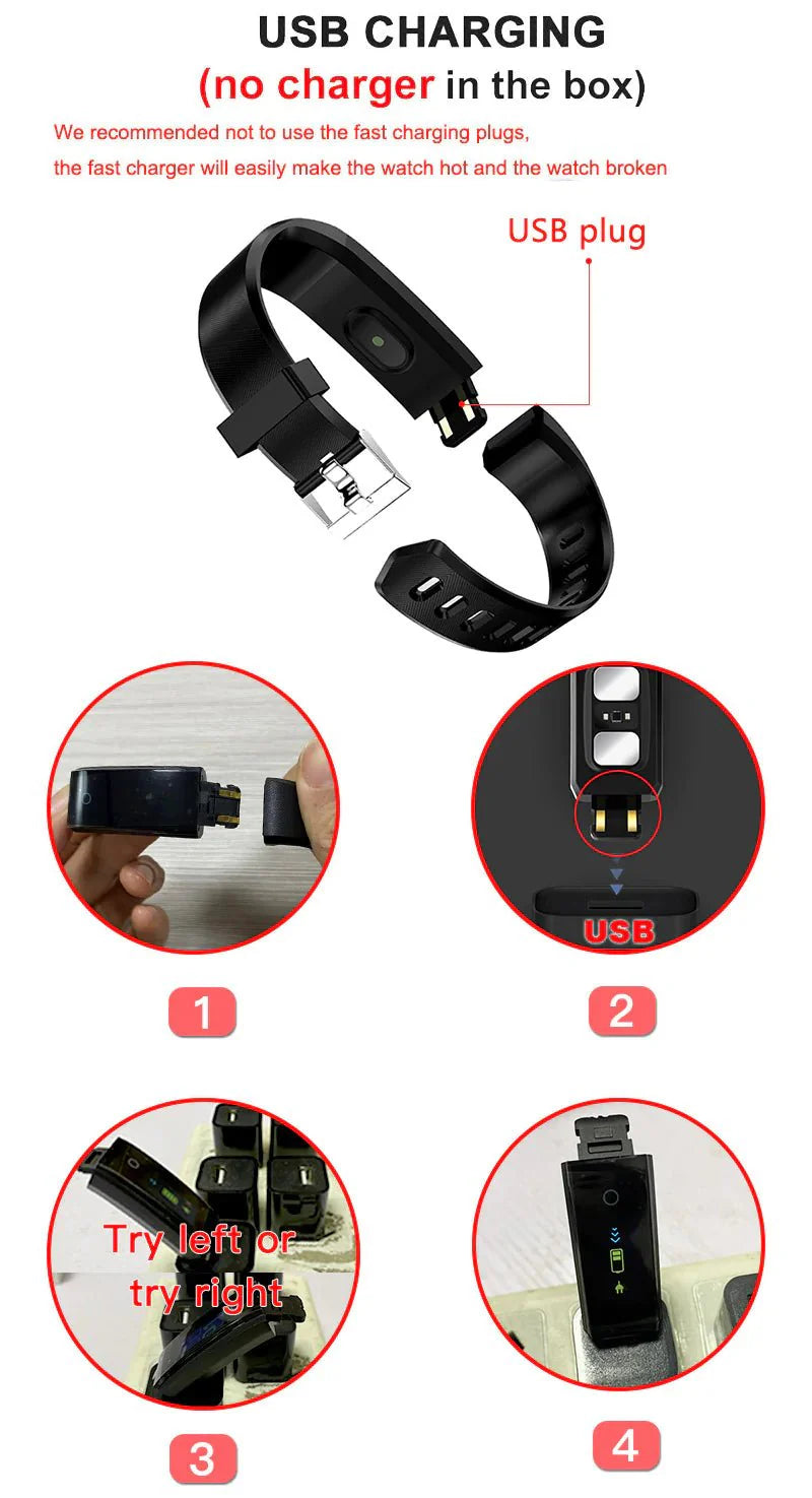 IP67 Waterproof Fitness Tracker Smart Watch with Heart Rate, BP, Sleep & Multi‑Sport