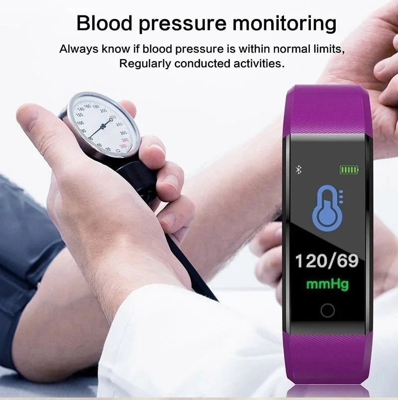 IP67 Waterproof Fitness Tracker Smart Watch with Heart Rate, BP, Sleep & Multi‑Sport