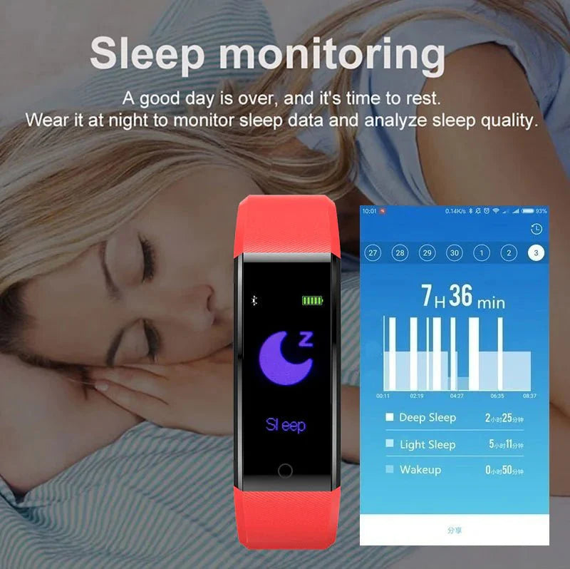IP67 Waterproof Fitness Tracker Smart Watch with Heart Rate, BP, Sleep & Multi‑Sport